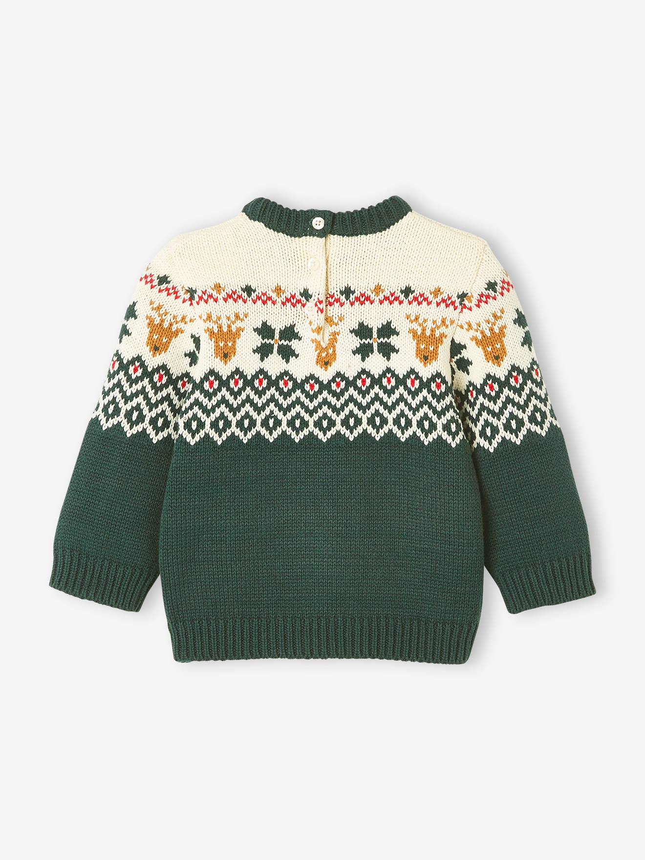 Vertbaudet Capsule Collection: Baby Weihnachtspullover Oeko-Tex - tanne