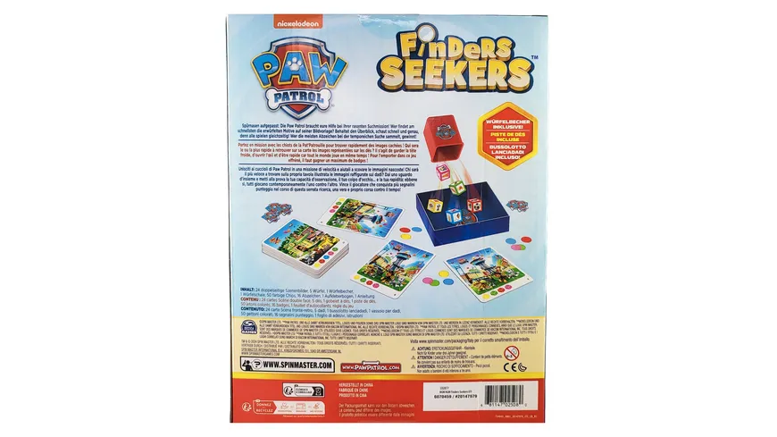 Spin Master Games Paw Patrol - Finders Seekers, das schnelle Suchspiel für aufgeweckte Fellfreunde, 2-4 Spieler