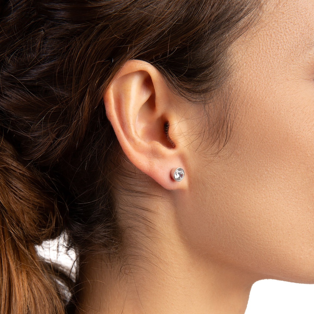 FAVS Boucles d'oreilles à fermoir à poussette 375 Or blanc Boucles d'oreilles