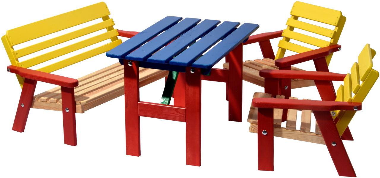 dobar Mehrfarbige Kindersitzgarnitur mit Tisch