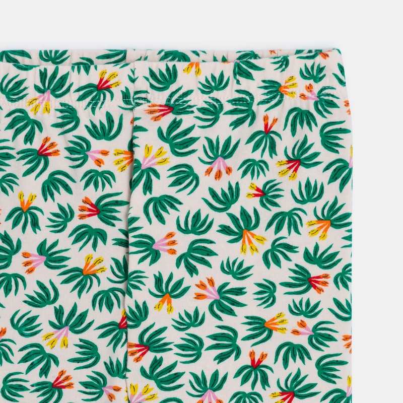 Legging fille à imprimés plantes rose Catimini