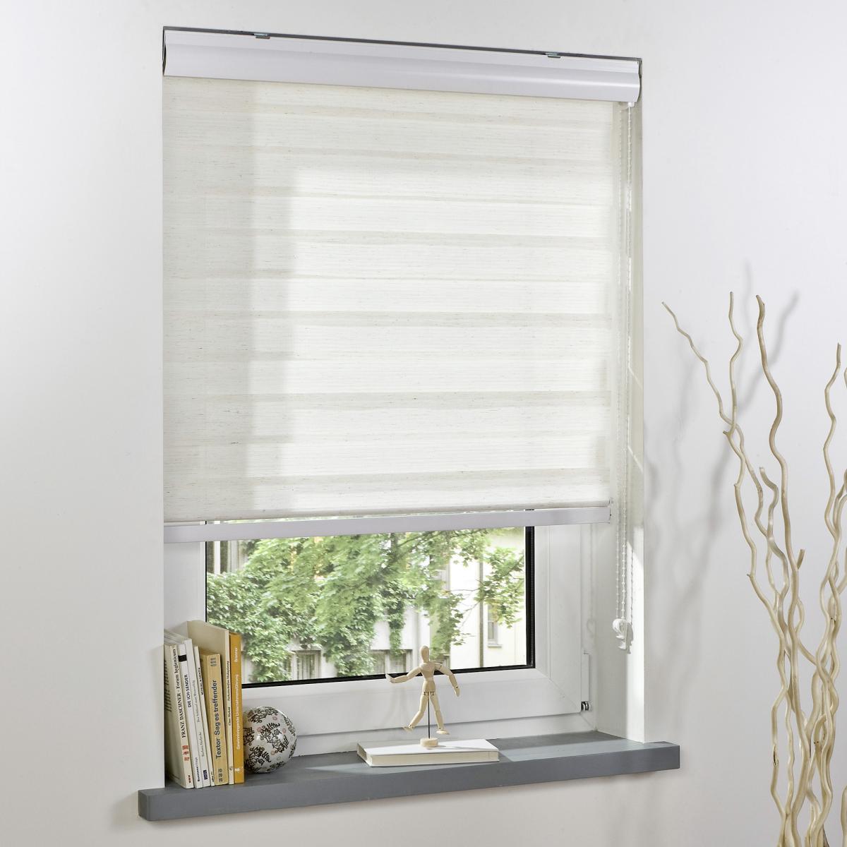 Bella Casa Duo-Rollo mit Blende, Rollo, lichtdurchlässig, Sonnenschutz, 90 x 220 cm natur