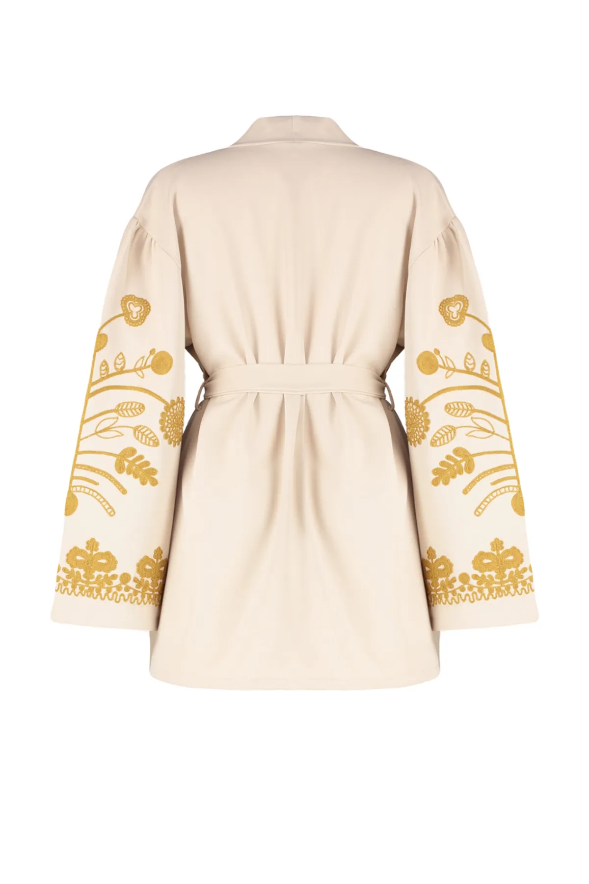 Trendyol Modest  Beige-schwarz gewebte bestickte Tasse & Ferace & Kimono TCTSS24KF00018