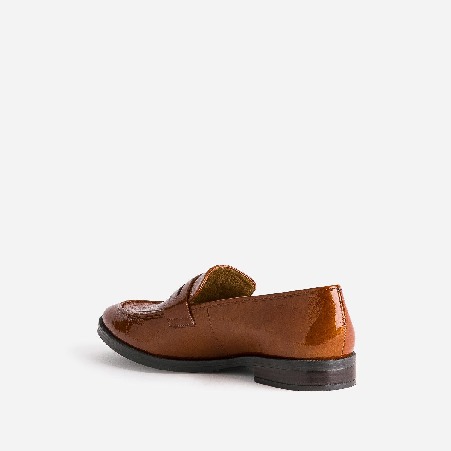 Mocassin ERAM FLEX caramel en cuir verni