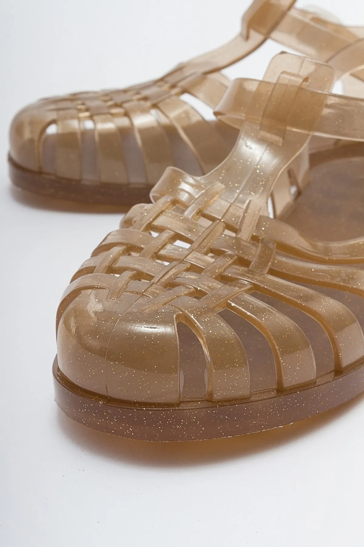 LuviShoes  FLENK Braune, silbrige Damensandalen
