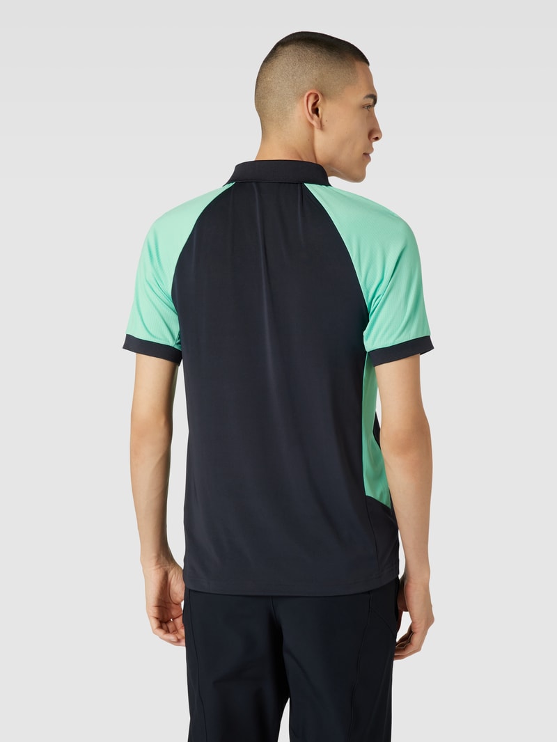 Poloshirt mit Label-Detail Modell 'Pauletech' in marineblau