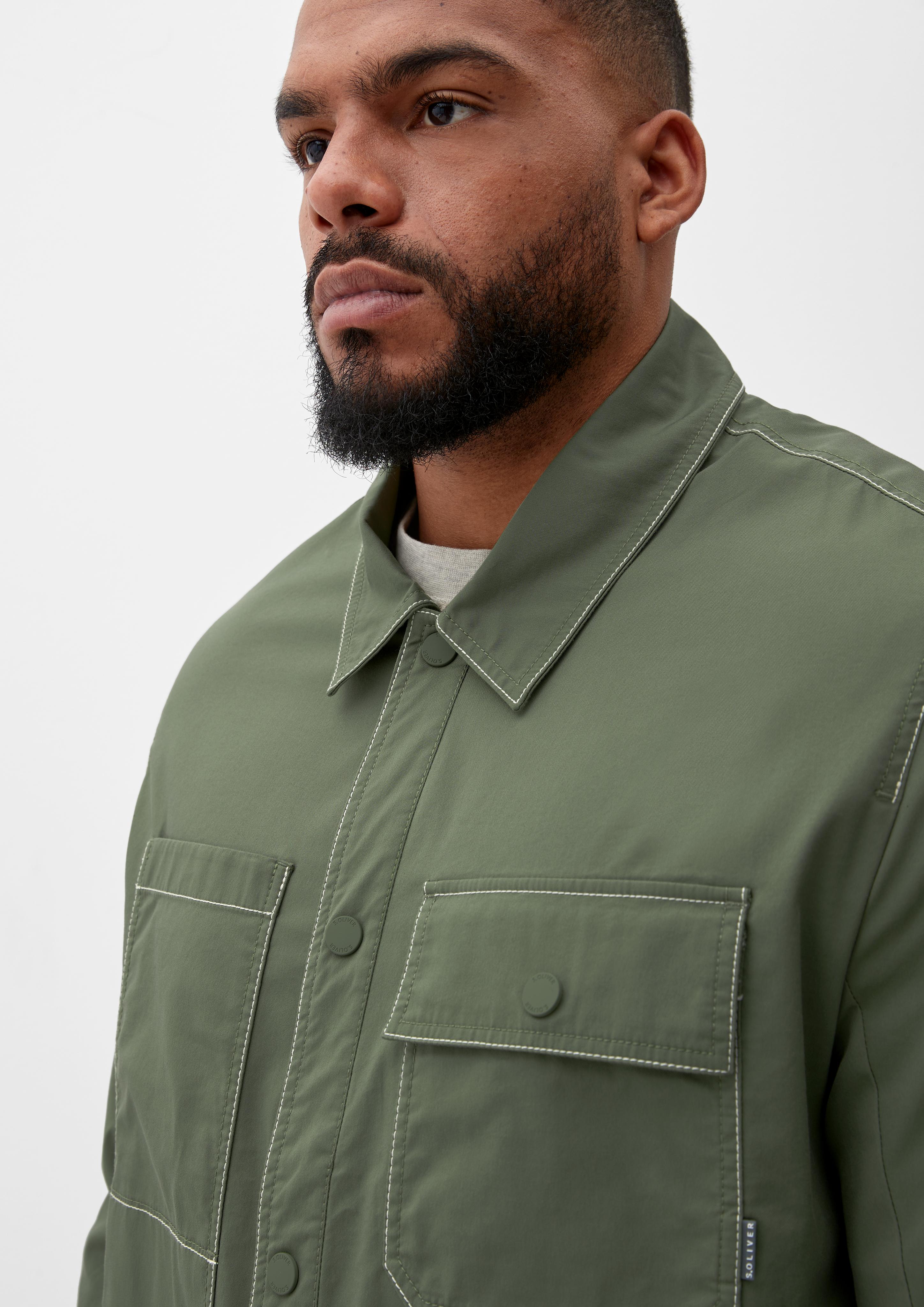 Twill-Overshirt mit Brusttaschen  2133032-7814