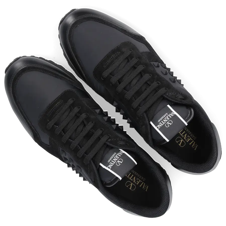 Valentino Garavani - Sneaker low ROCKRUNNER Veloursleder Textil - schwarz
