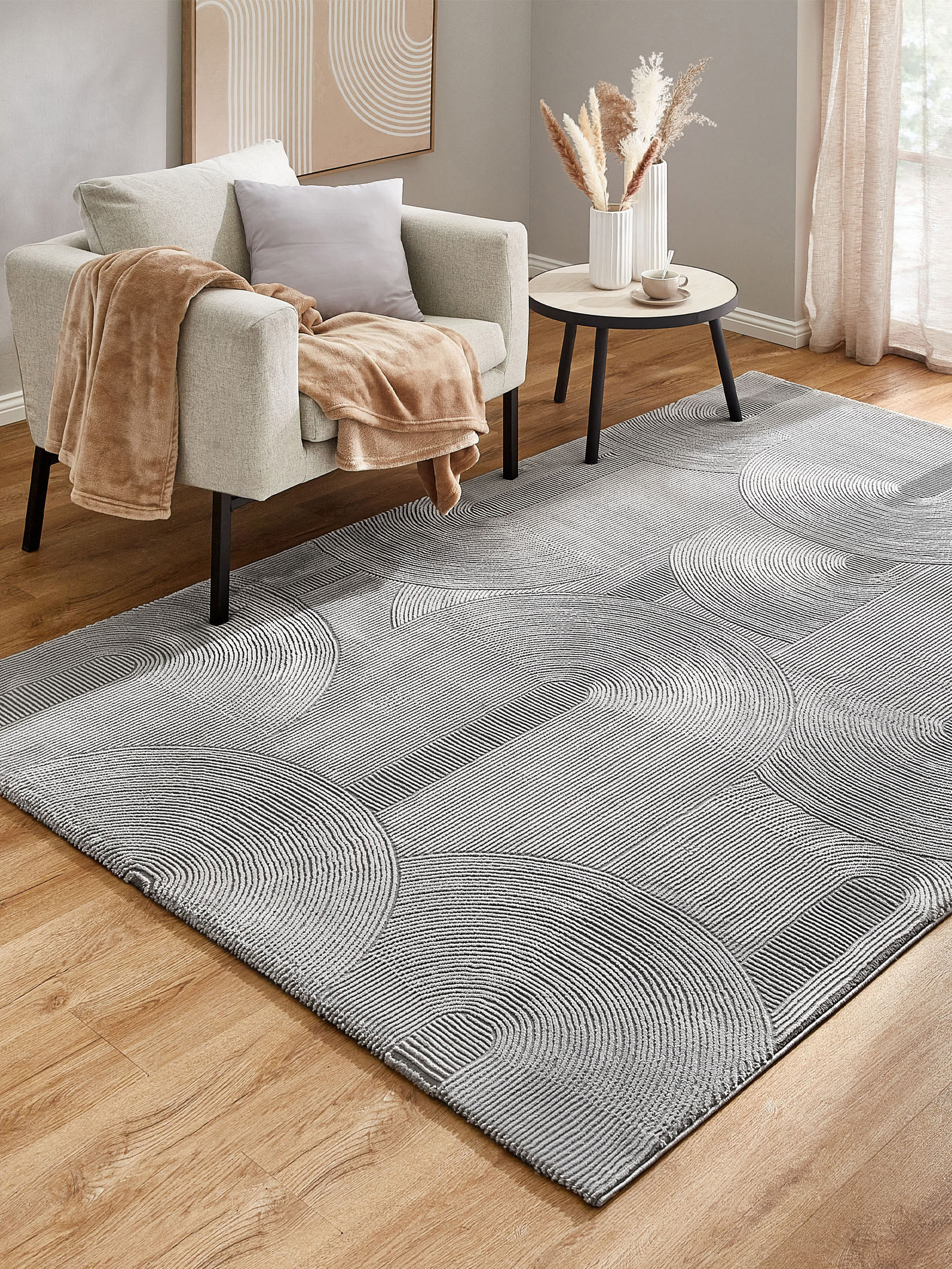 Biarritz Moderner Teppich, Silber