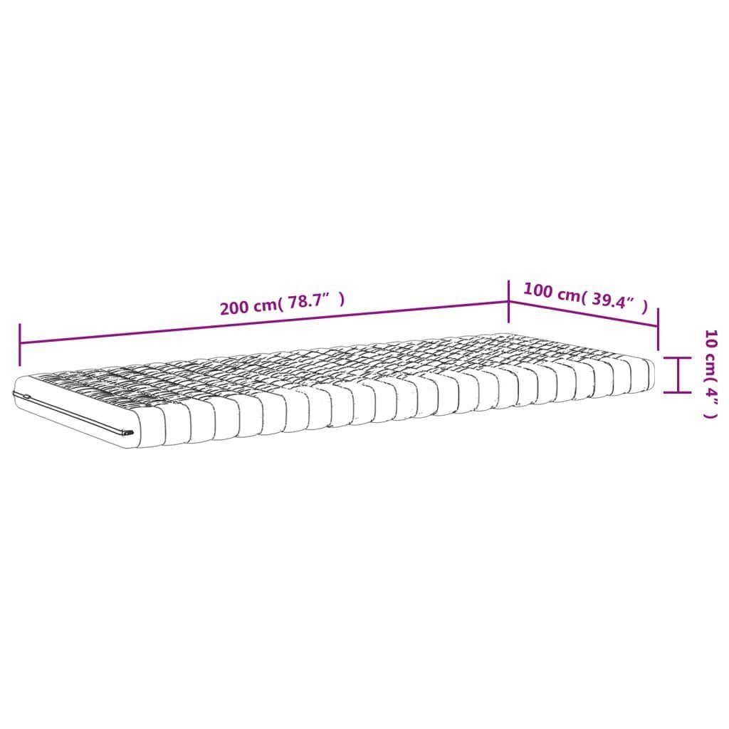 Boxspringmatratze Schaumstoffmatratze Weiß 100x200 cm 7-Zonen Härtegrad 20 ILD, vidaXL