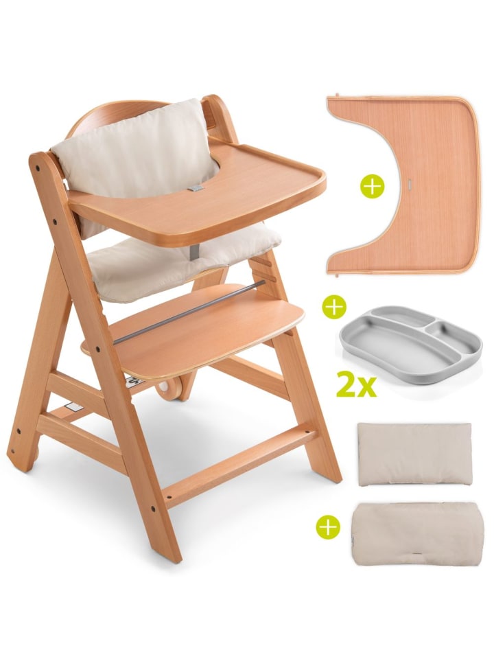 Hauck Hochstuhl Alpha Plus Move Natur - im Sparset inkl. in beige günstig kaufen onesize