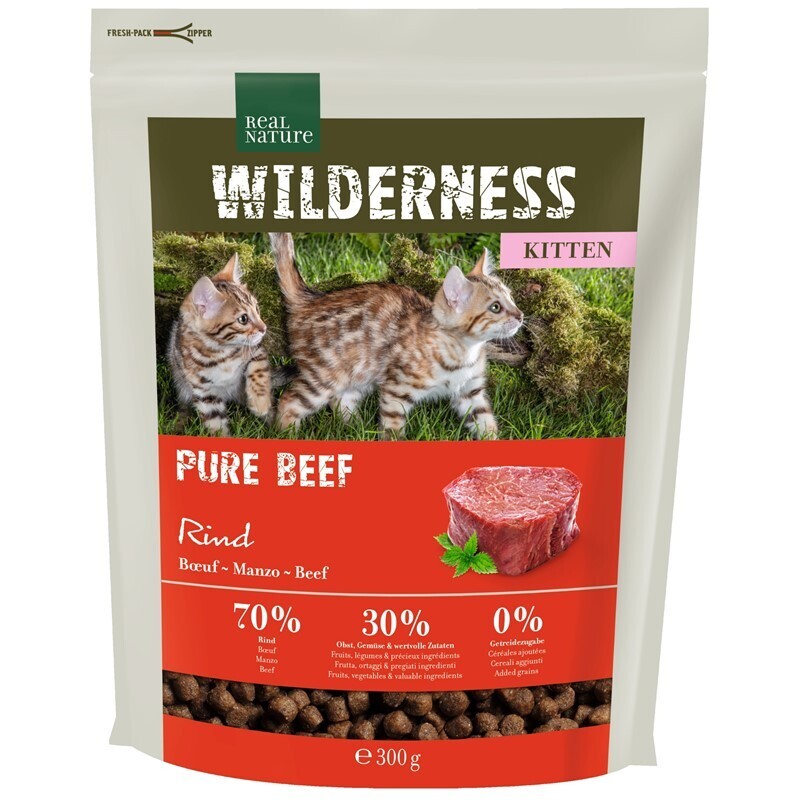 REAL NATURE Trockenfutter REAL NATURE WILDERNESS Pure Beef Kitten 300 g