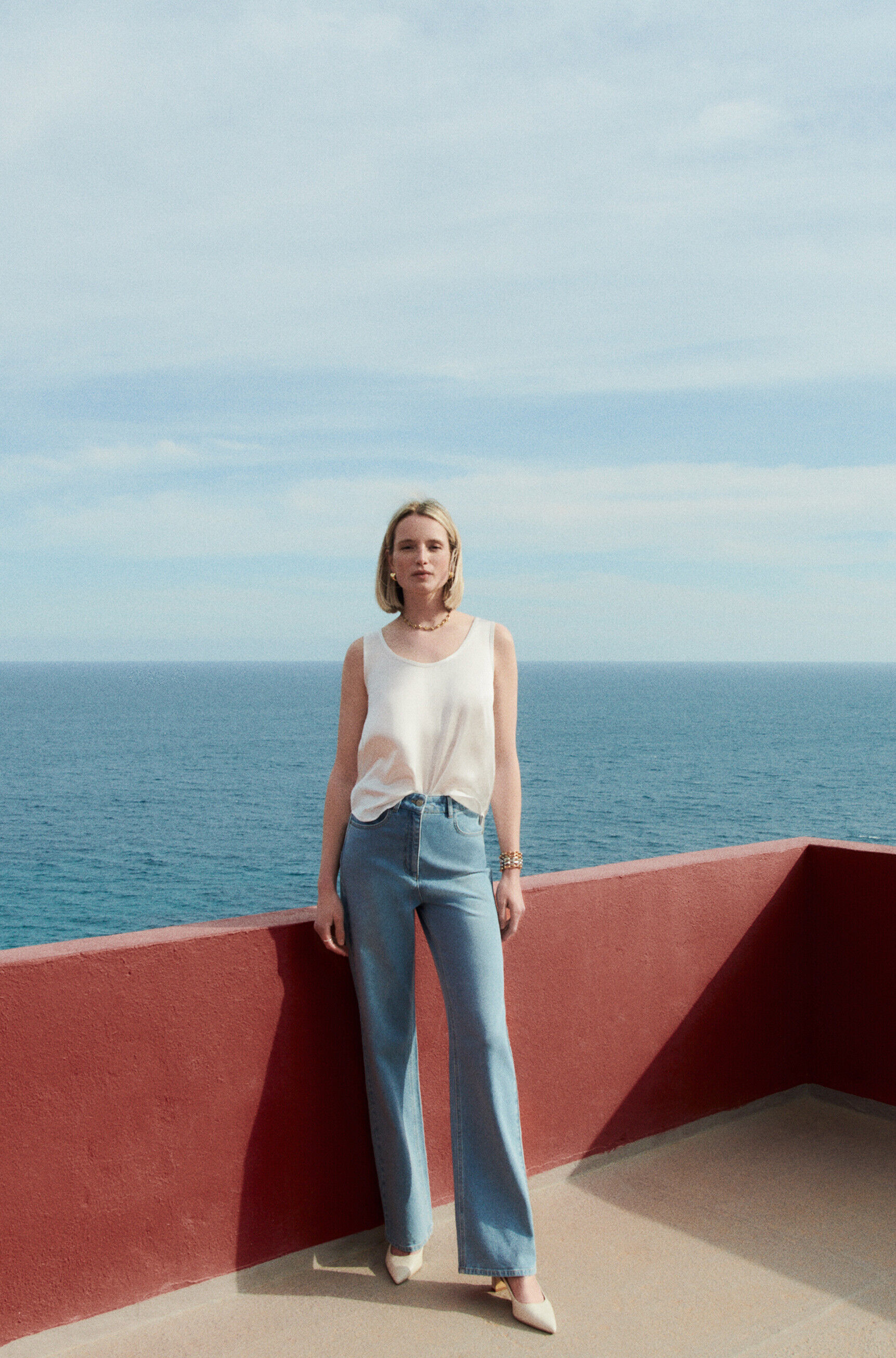 Blouse cmaelle blanc femme