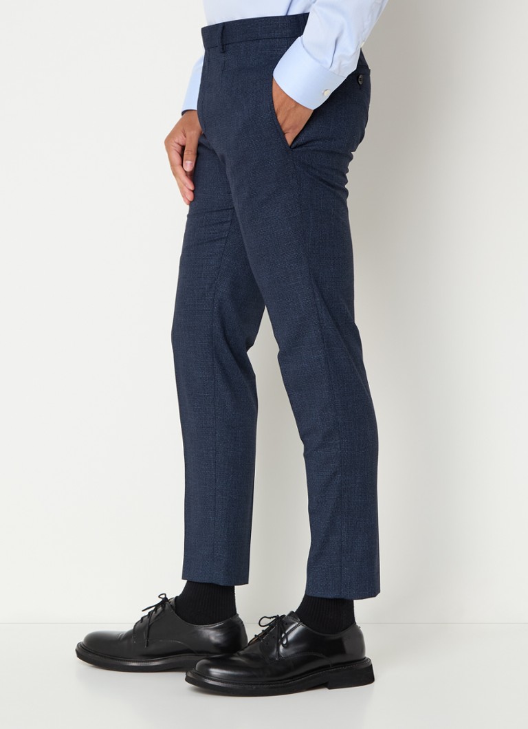 Pantaloni Strelson Kynd slim fit, dintr-un amestec de in și melanj