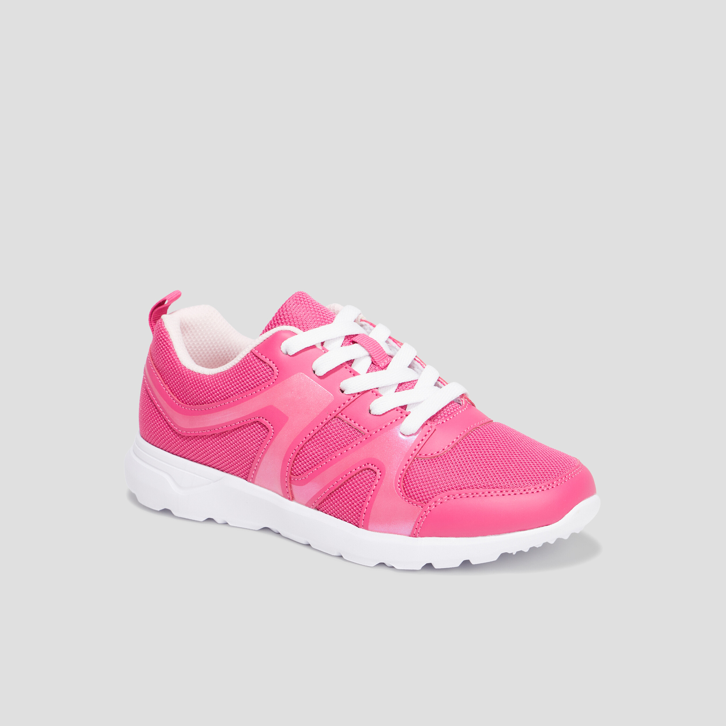 Baskets running à lacets rose fille | La Halle