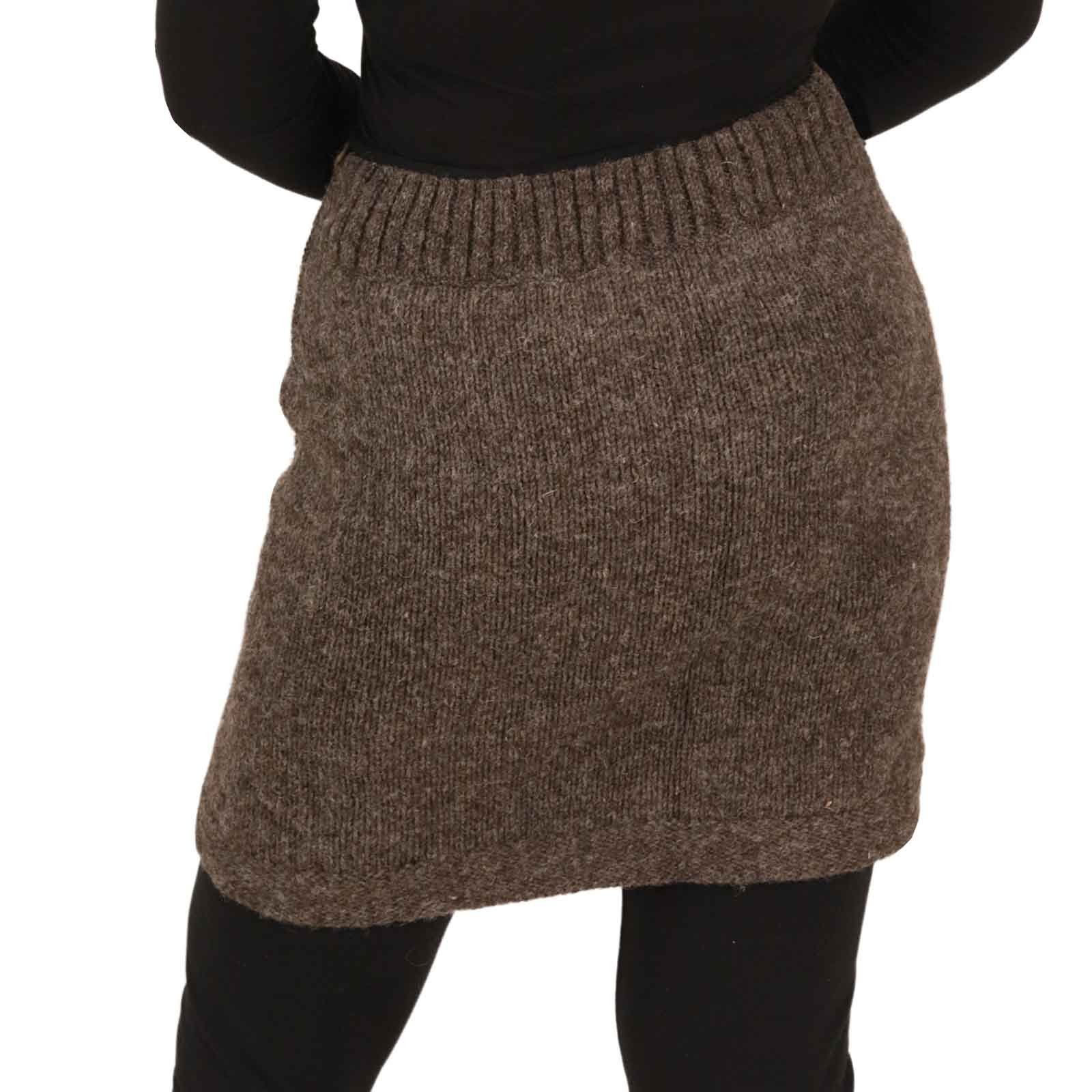 KUNST UND MAGIE Strickrock Strickrock kurzer Rock mit klassischem Muster Wolle gefüttert Boho