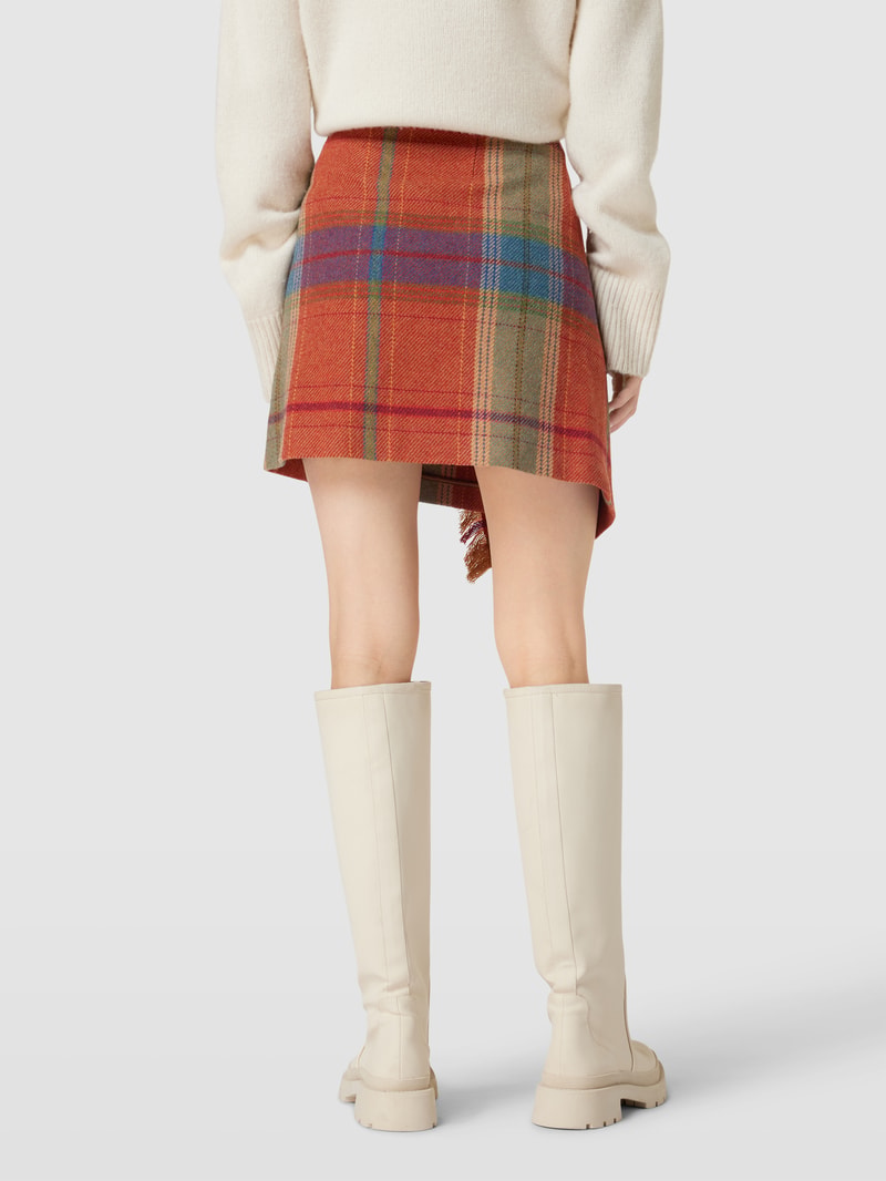 Minirock mit Tartan-Karo in orange