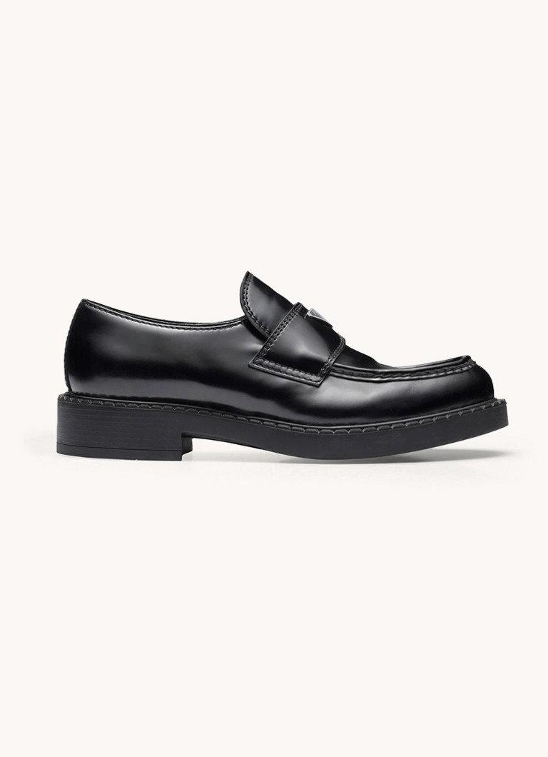 Mocasini din piele Prada Chocolate