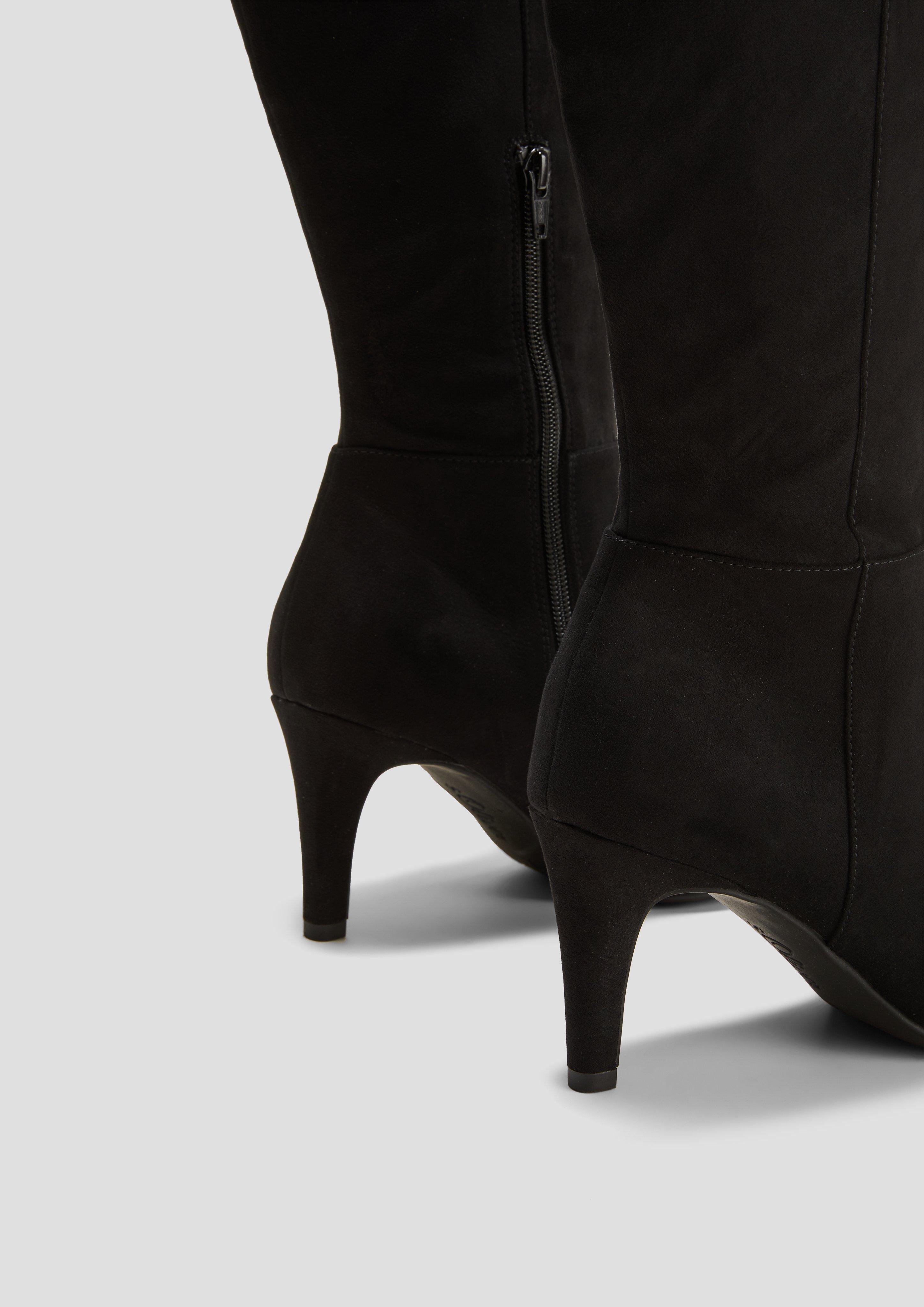 Lange Stiefel in Veloursleder-Optik  6008549-001