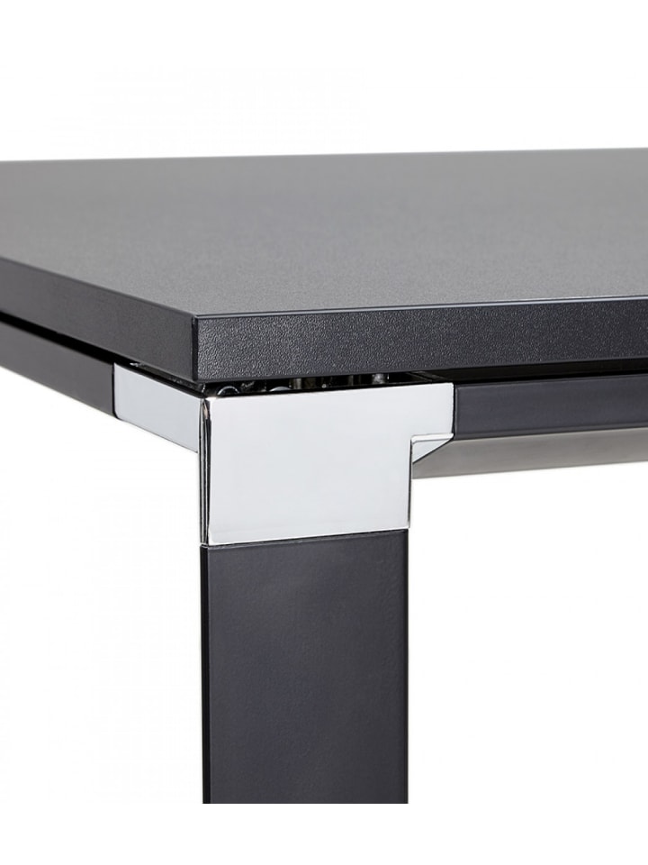 KADIMA DESIGN Eckschreibtisch Industriedesign Holz Metall | Schwarzes Modell in Schwarz günstig kaufen