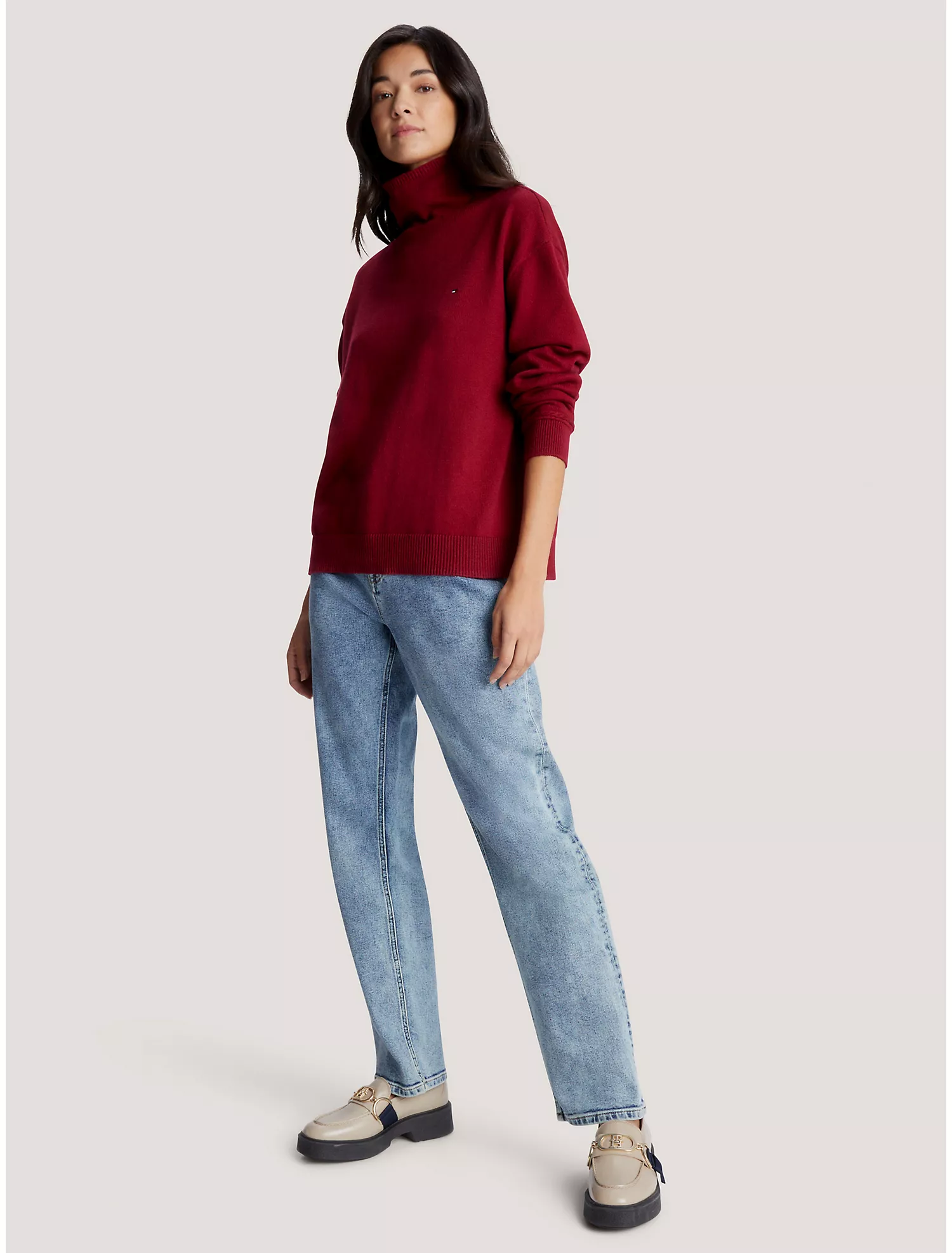 Relaxed Fit Mockneck Sweater