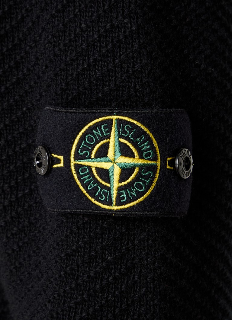Πουλόβερ Stone Island 531B6 από χοντρό πλεκτό μαλλί με λογότυπο