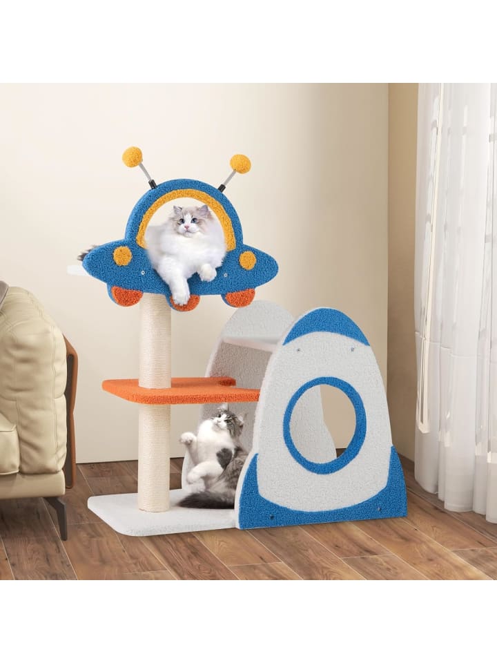 COSTWAY Kratzbaum Klein UFO-förmig in Blau günstig kaufen onesize
