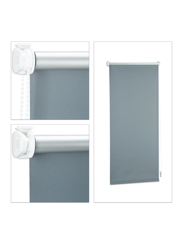 relaxdays 2x Verdunkelungsrollo in Grau - (B)80 x (H)160 cm günstig kaufen onesize