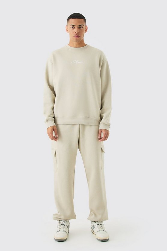 Oversize Man Signature Cargo Sweatshirt-Trainingsanzug