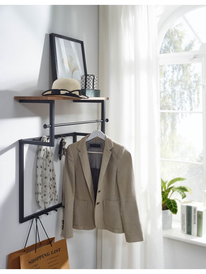 KADIMA DESIGN Wandgarderobe | Mango Massiv, 60x76x26cm, Kleiderstange günstig kaufen onesize