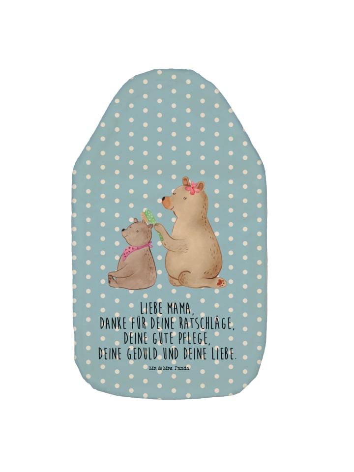 Mr. & Mrs. Panda Wärmflasche Bär Kind mit Spruch in Blau Pastell günstig kaufen onesize