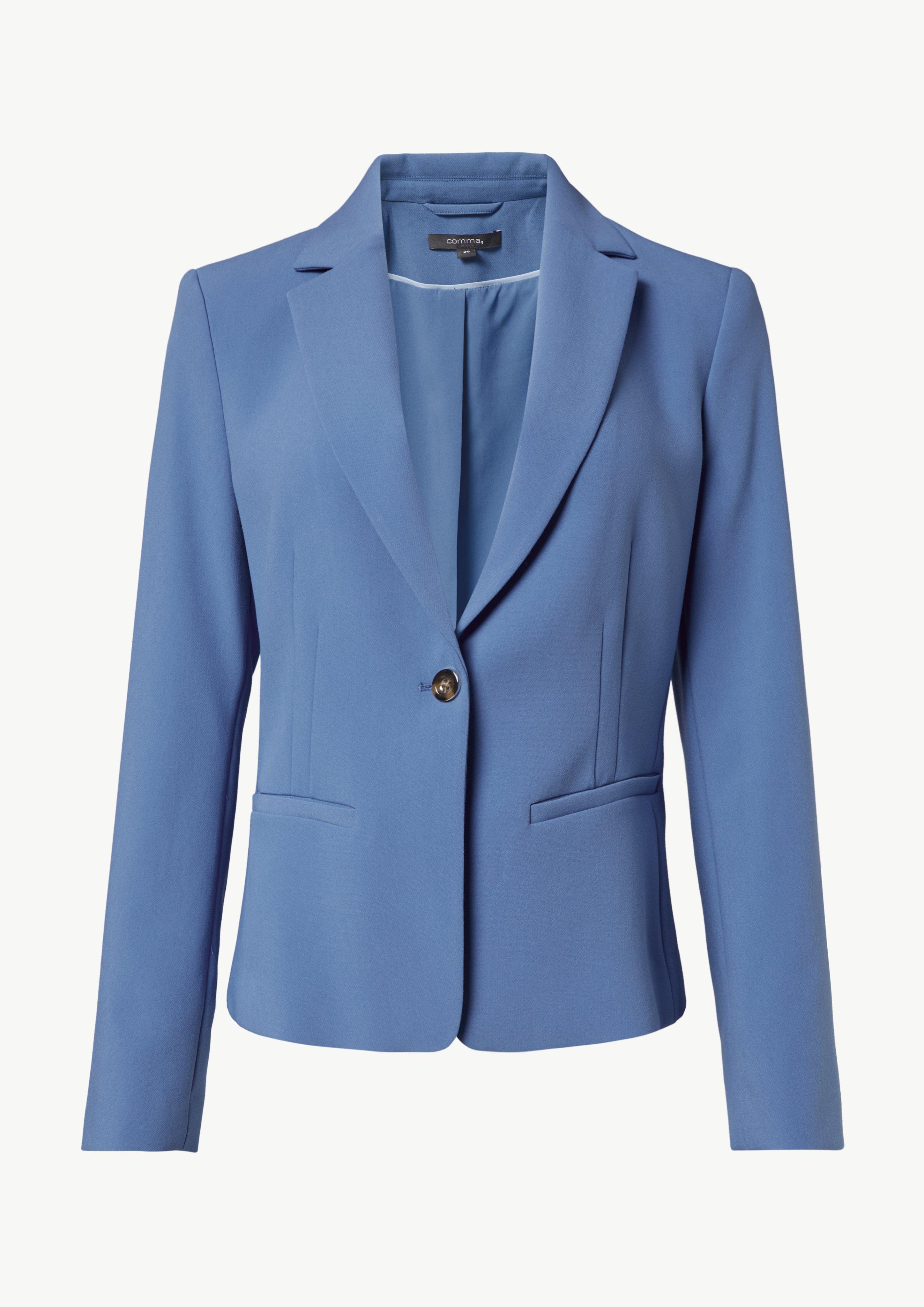 Leicht antaillierter Twillblazer mit Reverskragen - blau