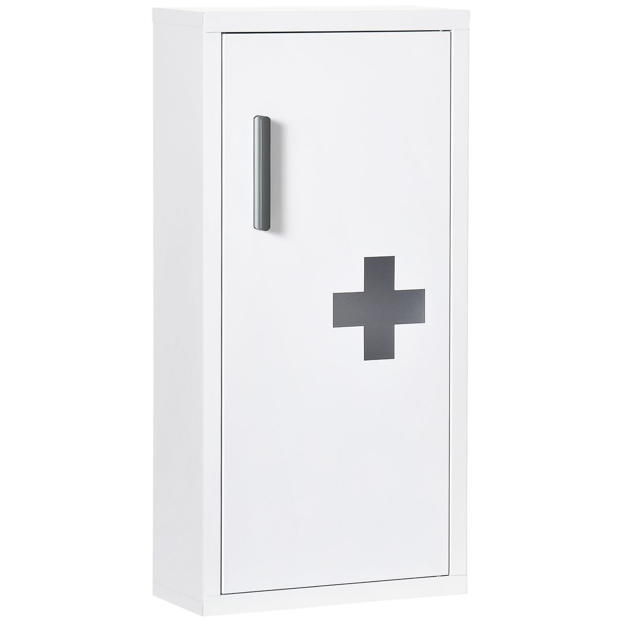 kleankin Medizinschrank, Erste Hilfe Schrank, Arzneischrank mit 3 Ebenen Stahl