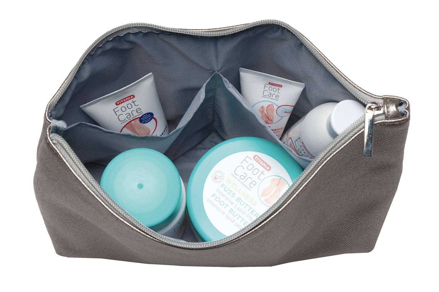 Koskaderm Kosmetikkoffer Schminktasche, Goldoptik 25 x 17 cm Kosmetiktasche Kulturtasche