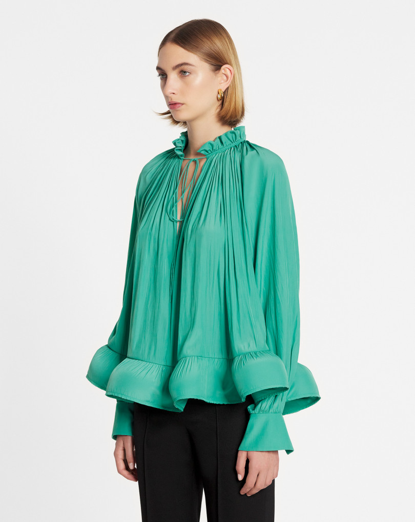 BLOUSE MANCHES LONGUES EN CHARMEUSE