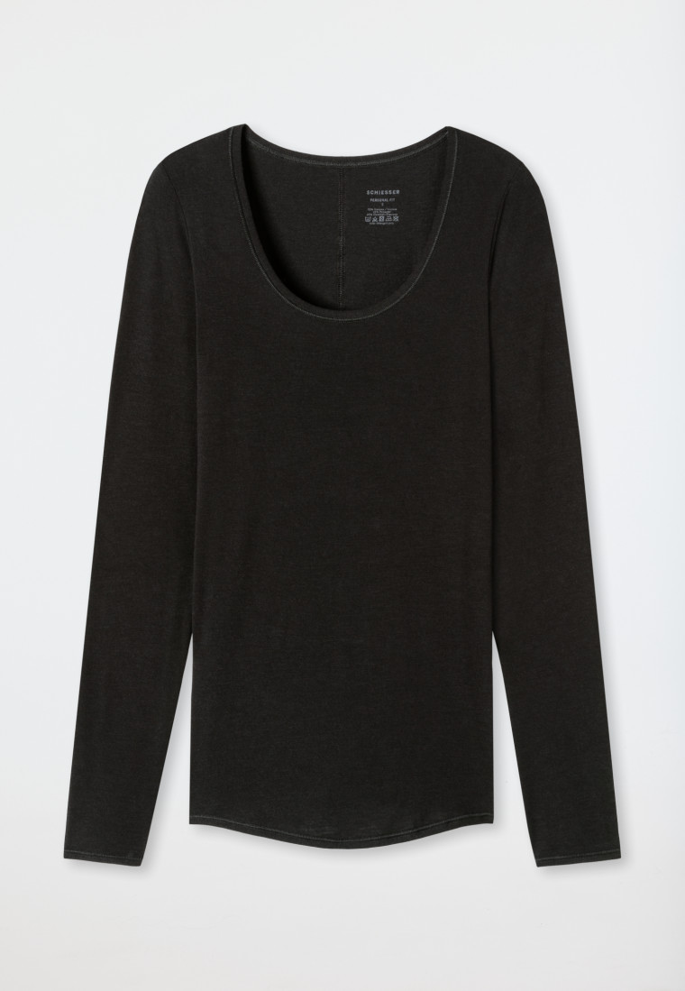 Shirt langarm schwarz - Personal Fit