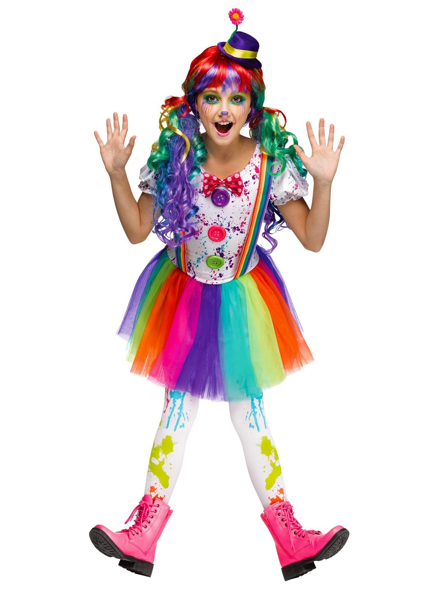 Fun World Kostüm Farbklecksclown, Für künstlerisch veranlagte Kinderclowns