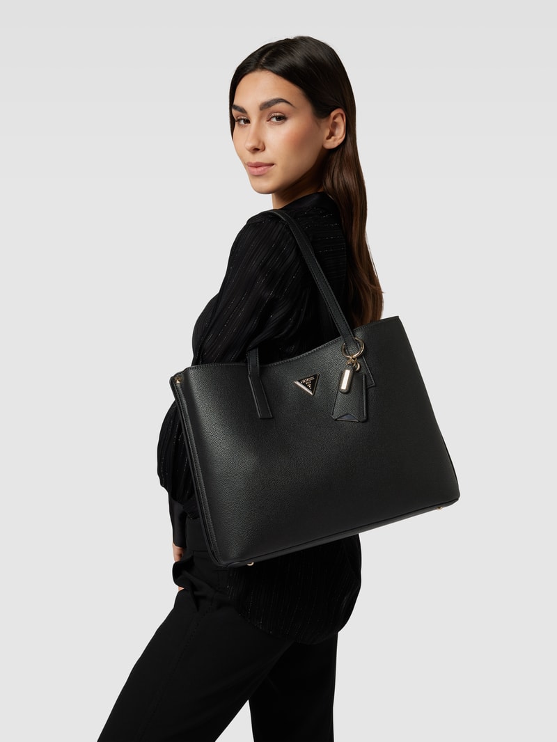 Handtasche mit Label-Applikation Modell 'MERIDIAN GIRLFRIEND' in graphit