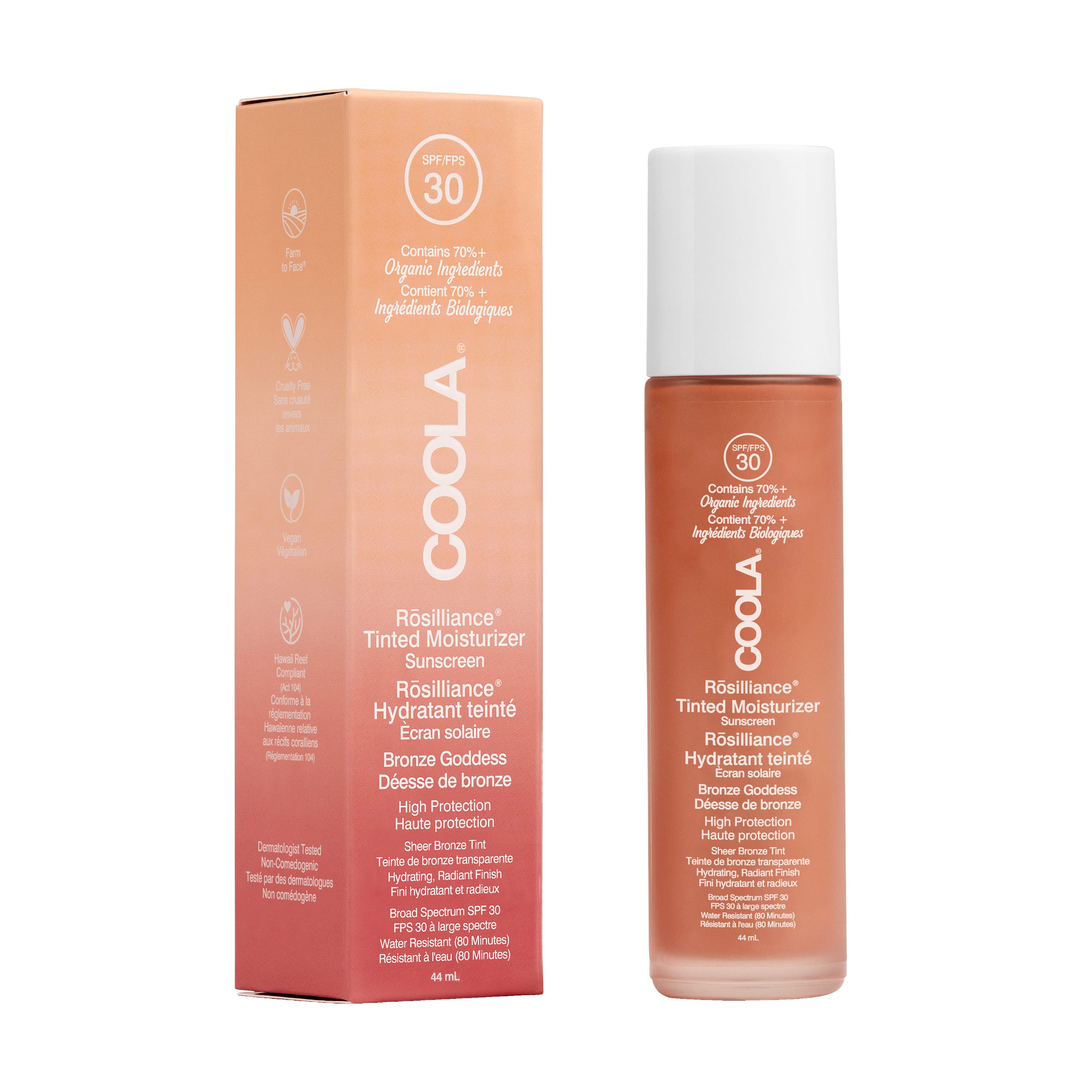 COOLA Rosilliance Tinted Moisturizer SPF30 Cream Bronze Goddess 44 ml