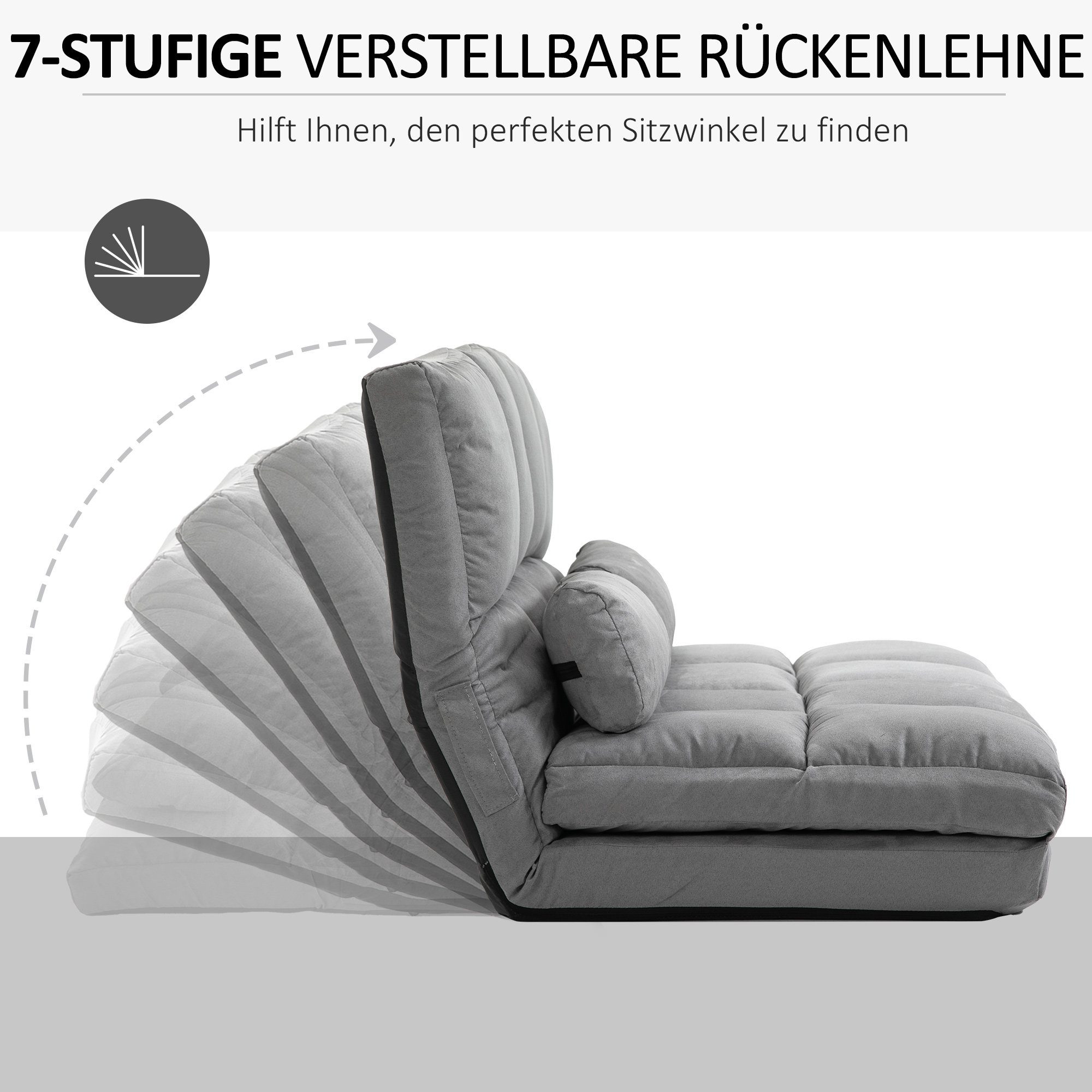 HOMCOM Schlafsofa Bodenstuhl 2 in 1 mit verstellbarer Rückenlehne