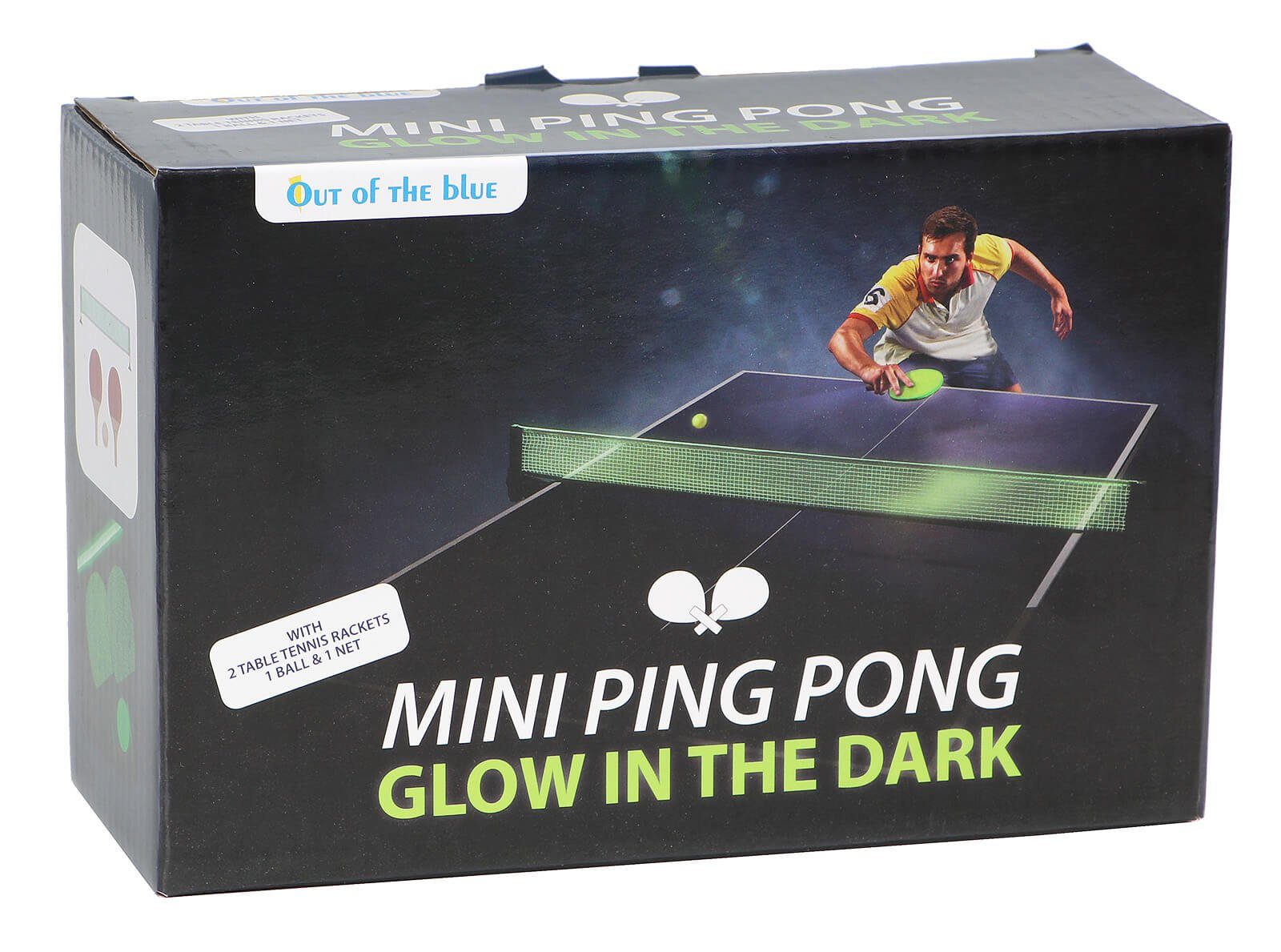 Out of the Blue Tischtennisnetz Mini Ping Pong Spiel-Set mit Tischtennis Schläger, Netz und Ball