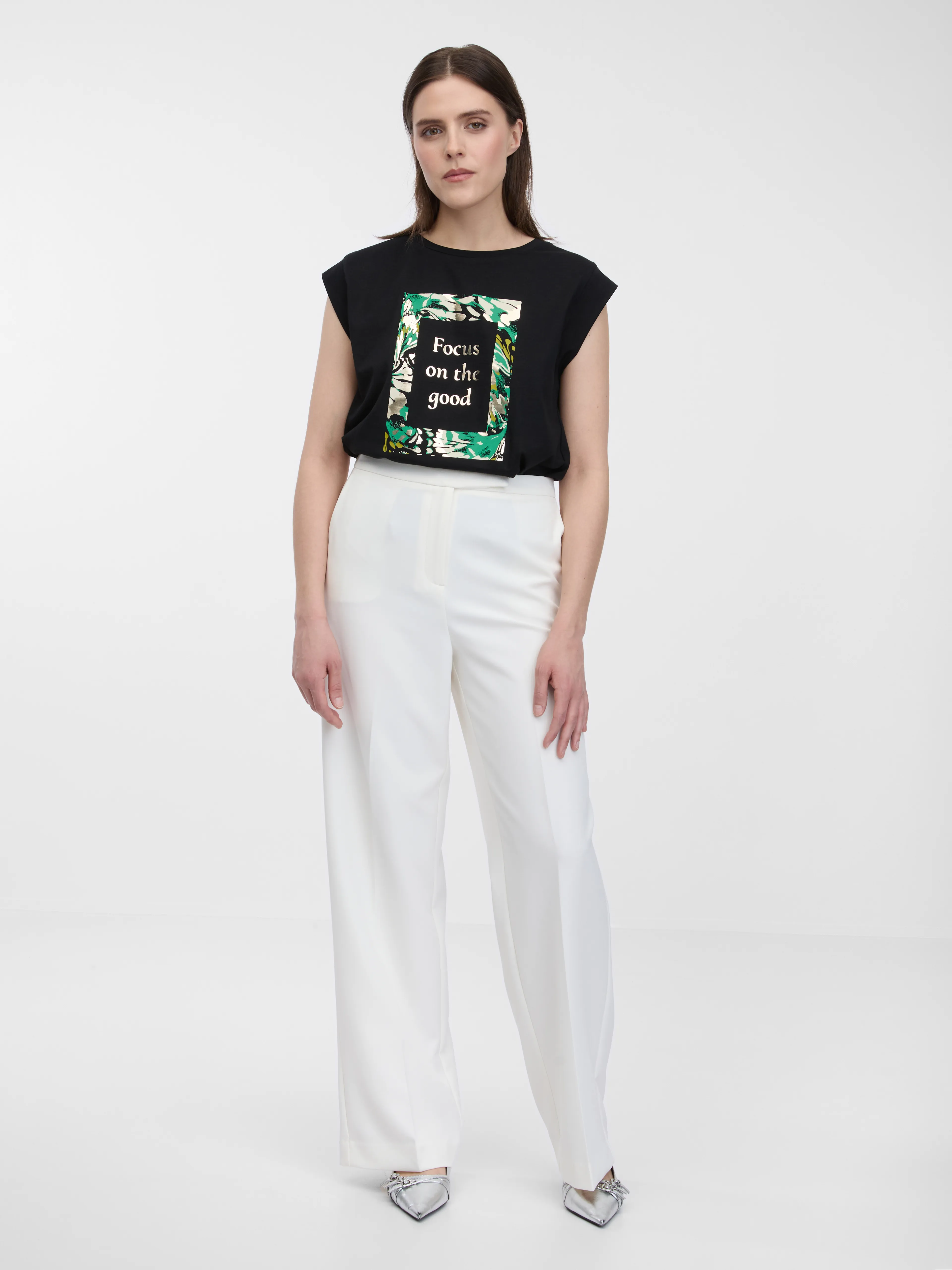 Schwarzes Damen-T-Shirt ORSAY