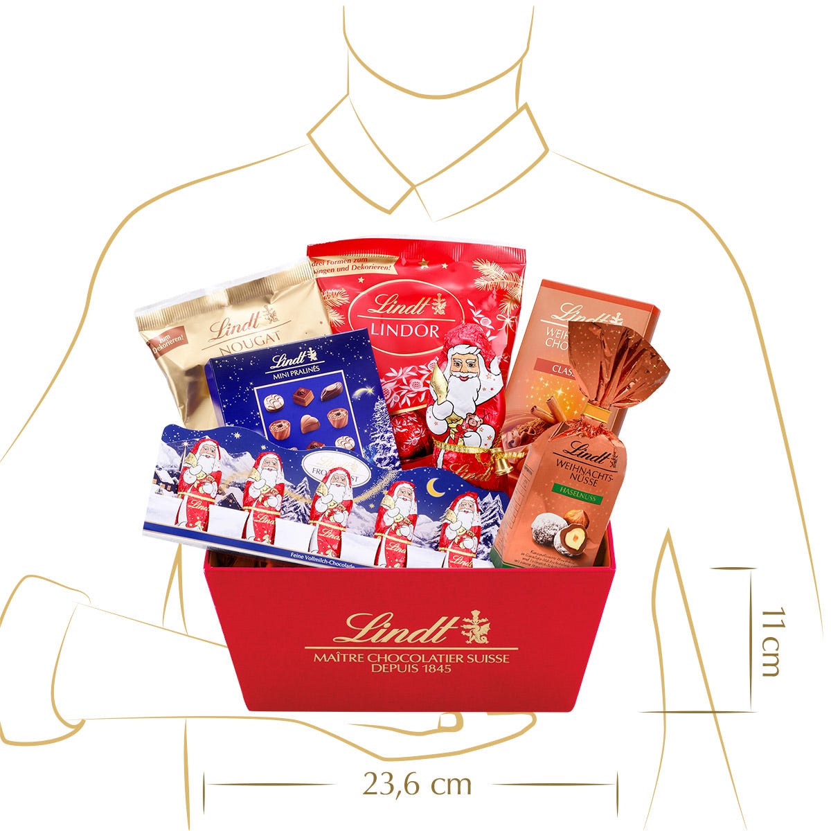 Lindt "Traditionen" Weihnachtsgeschenkkorb, 664g