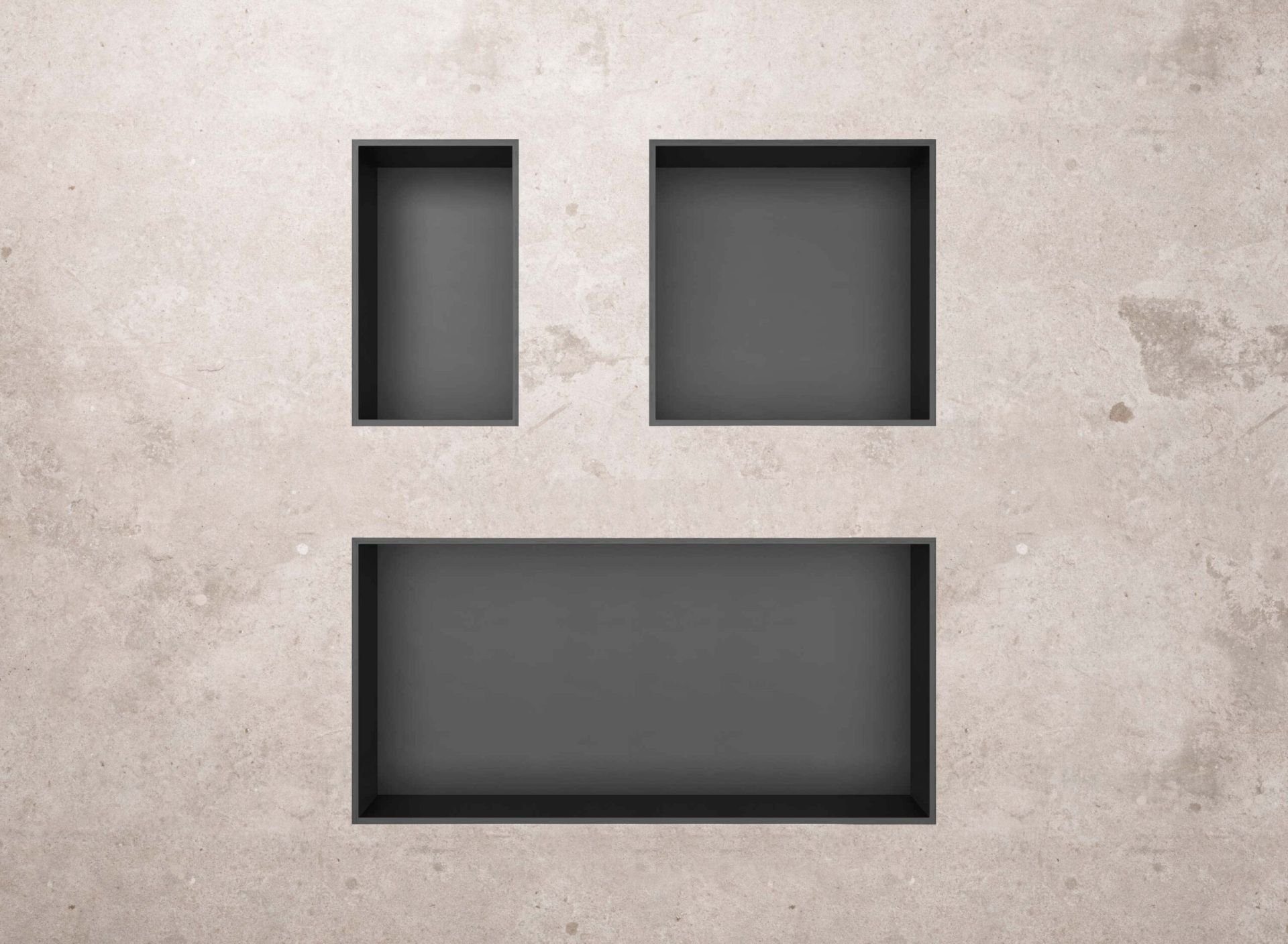 Aloni Regalaufsatz HEC30GG, (1-St), Aloni Wandnische Edelstahl grau gebürstet rostfrei 305x305x100mm