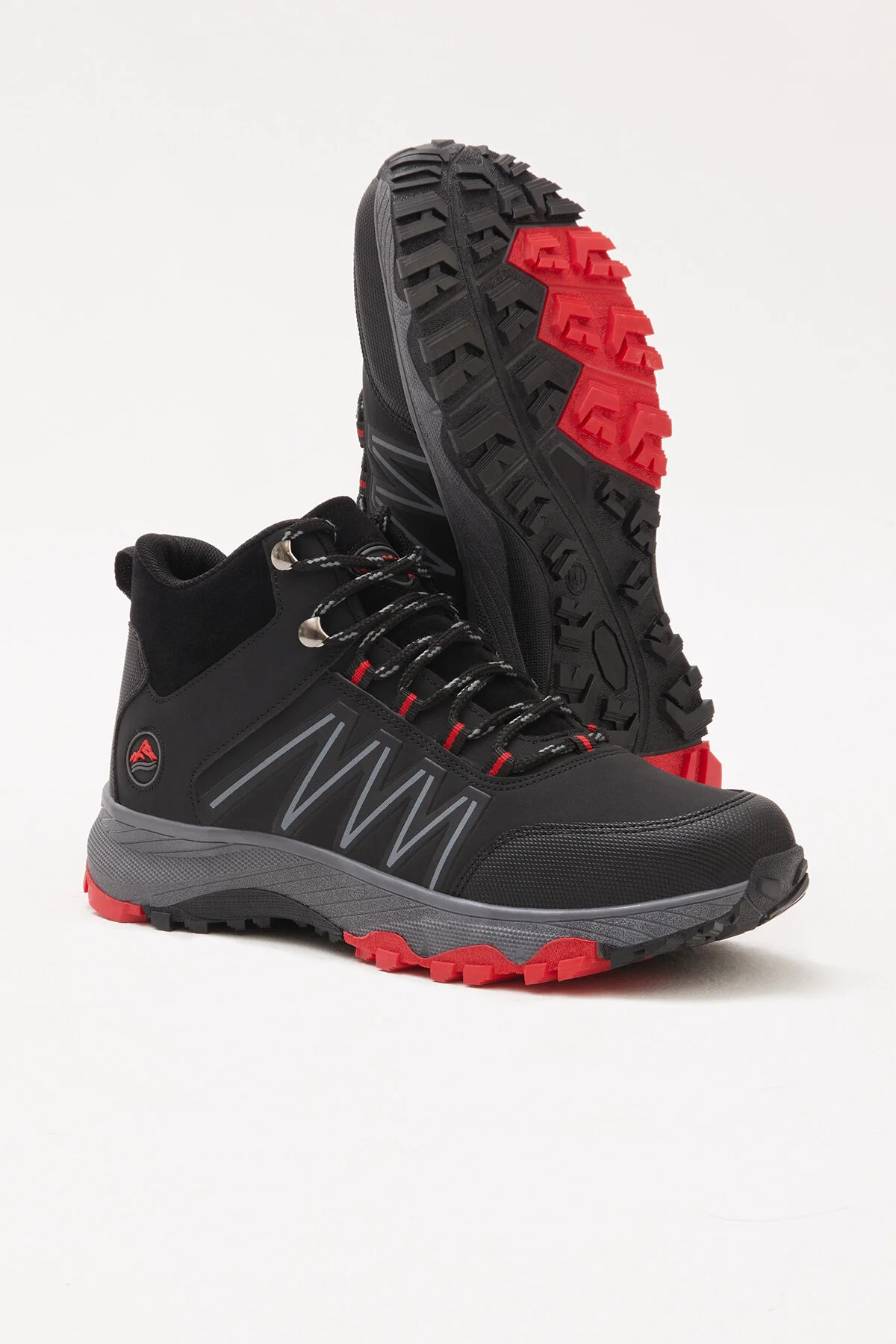 Tonny Black  Bequeme Unisex-Schnürstiefel in Schwarz und Rot