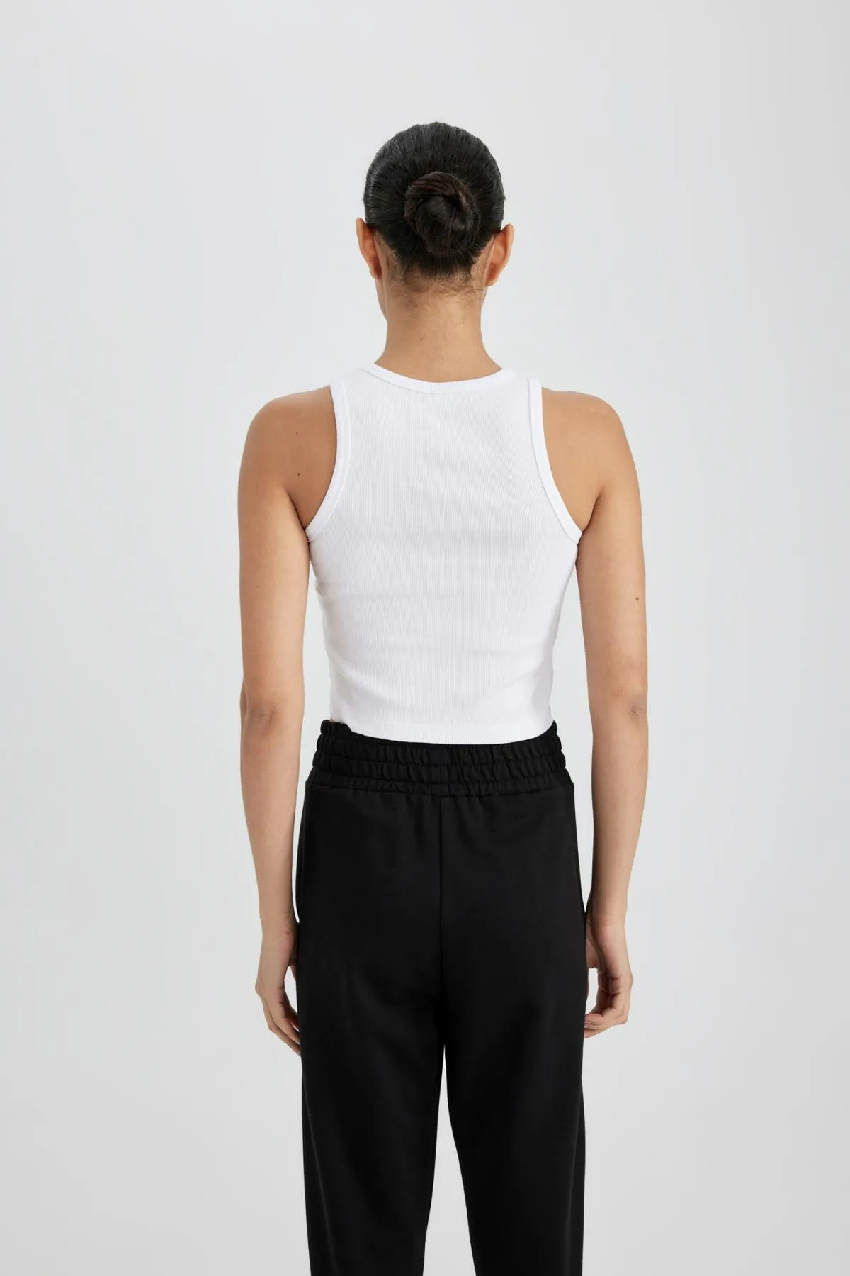 DeFacto  Fit Slim Fit Korsett Look White Rib Sports Athlete B4224ax24sp
