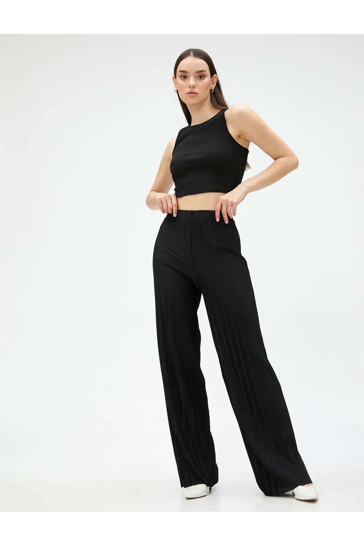 Koton  Faltenhose mit hoher Taille und elastischem Bund