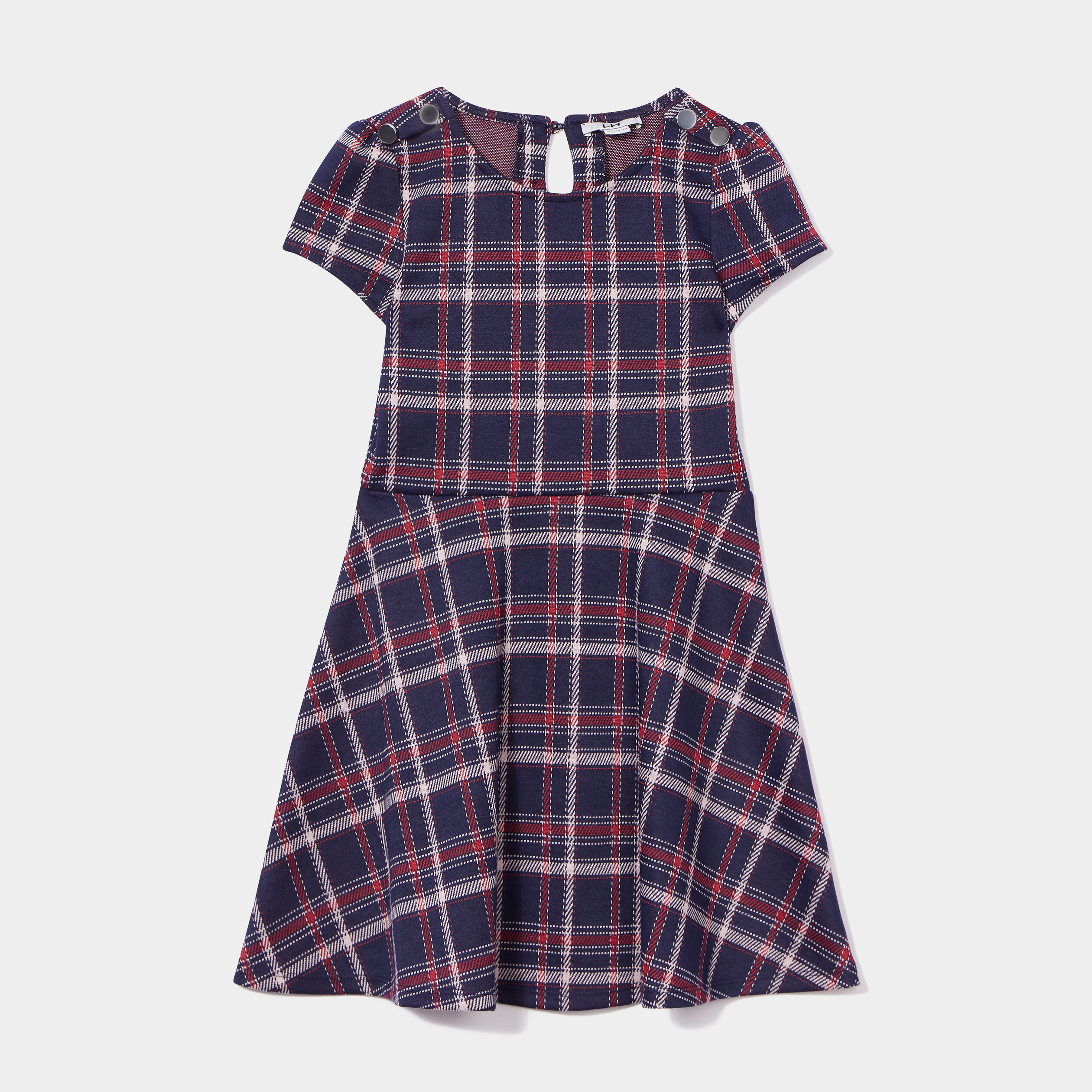 Robe patineuse manches courtes bleu marine fille | La Halle