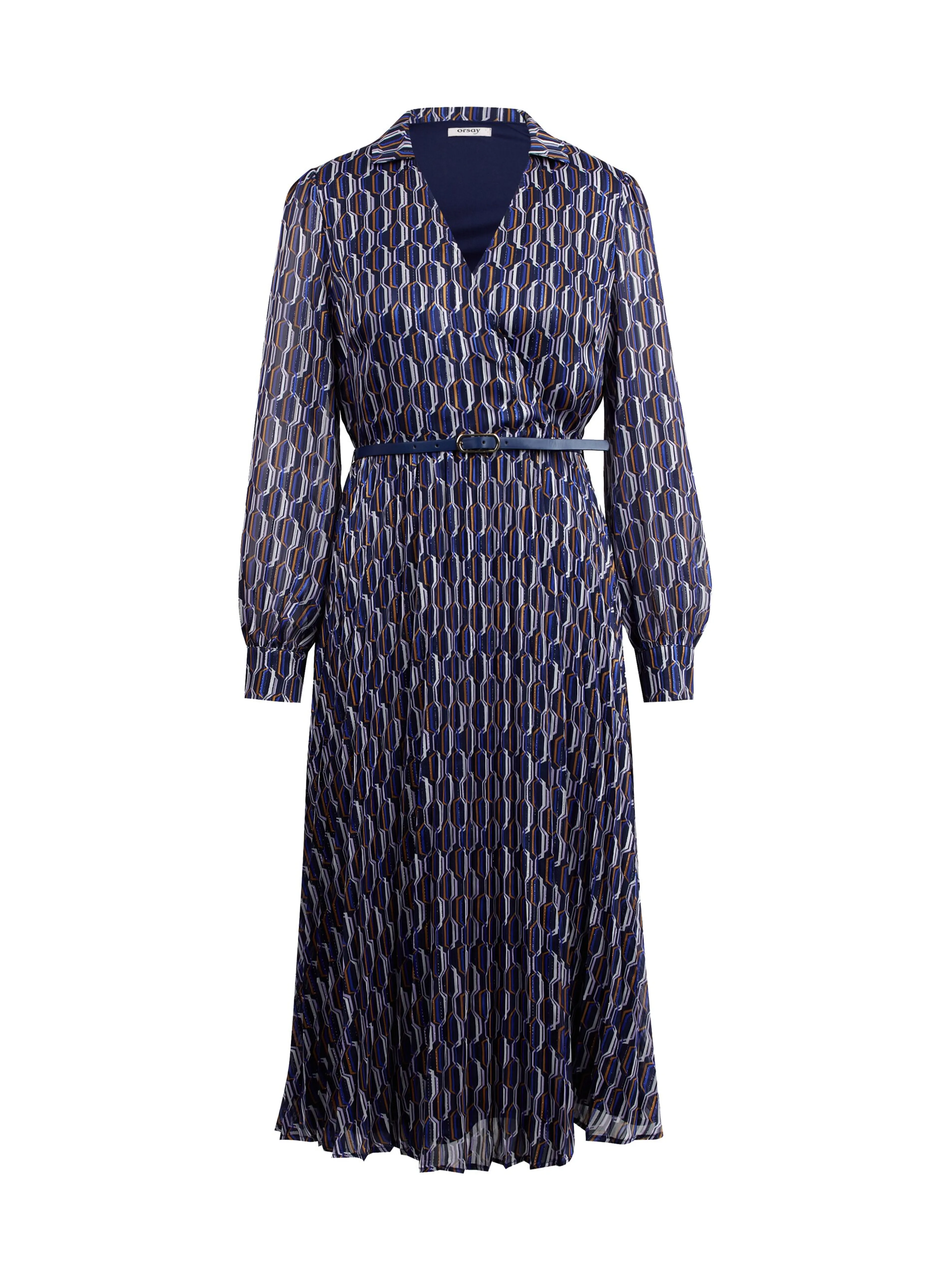 Dunkelblaues gemustertes Damenkleid ORSAY