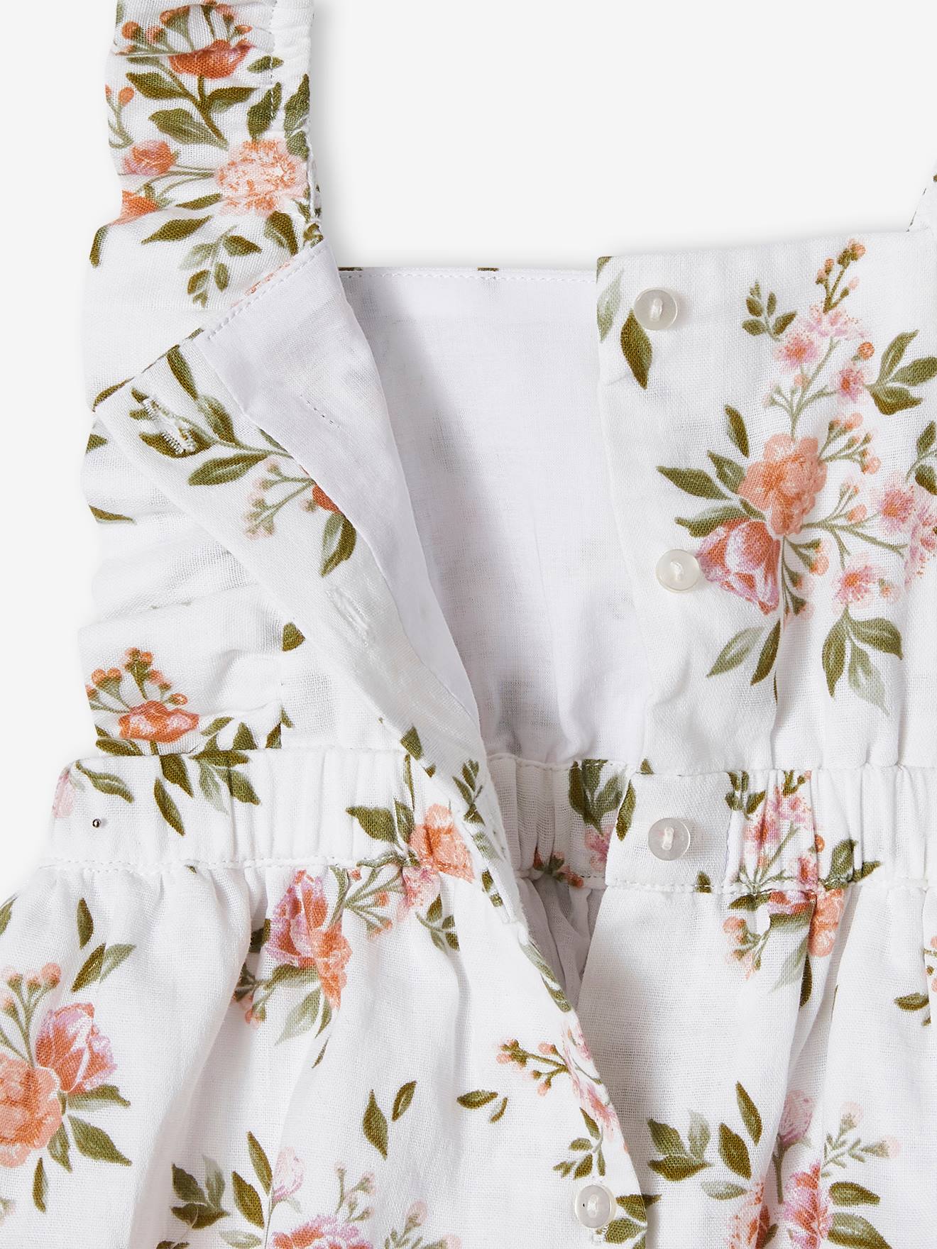 Ensemble 3 pièces bébé robe, bloomer et bandeau assorti blanc